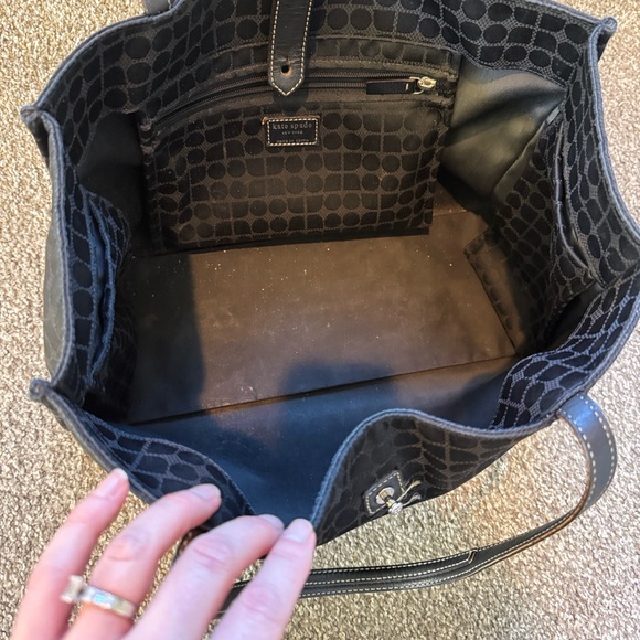 Kate Spade Dot Black Textured Tote Bag - Picture 3 of 9